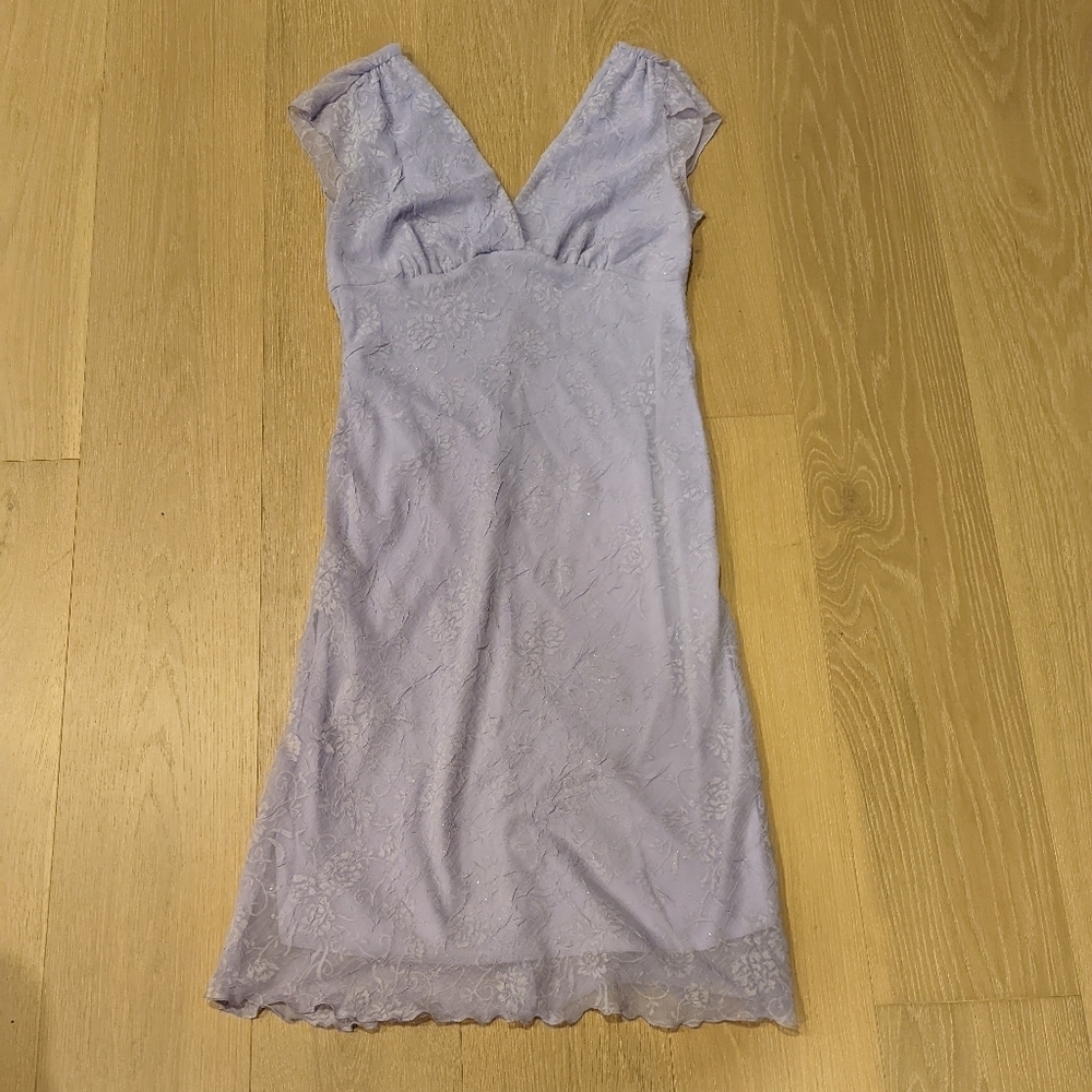 Y2K Elegant Lavender Shimmery Dress Fairycore